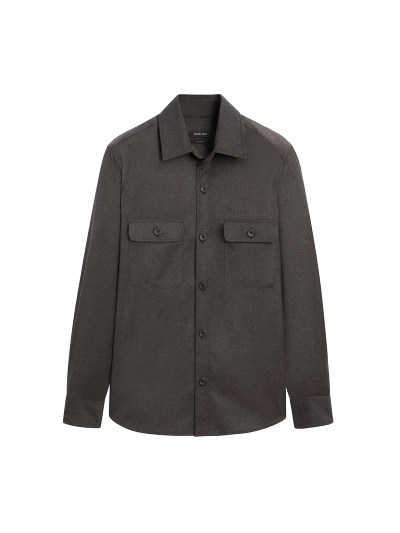 Рубашка-косоворотка regular fit из 100% шерсти