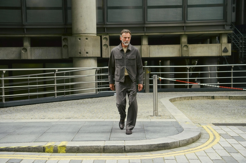 Рубашка-косоворотка regular fit из 100% шерсти