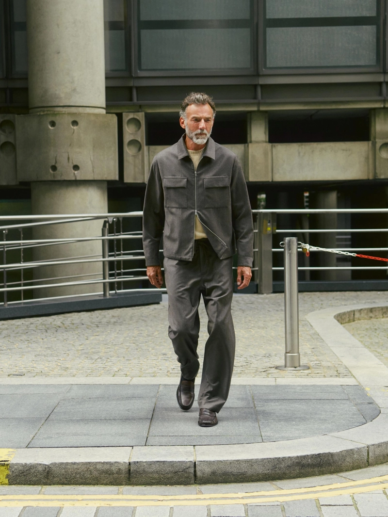 Рубашка-косоворотка regular fit из 100% шерсти