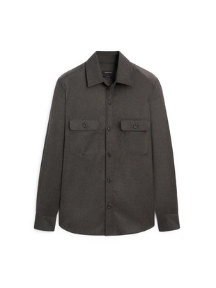 Рубашка-косоворотка REGULAR FIT из 100% шерсти- Заказать в России