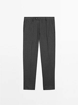 100% WOOL SUIT TROUSERS- Заказать в России
