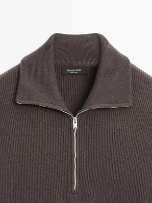 Свитер с высоким воротником и молнией- Заказать в России