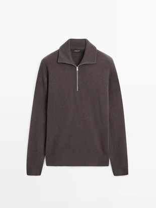 Свитер с высоким воротником и молнией- Заказать в России