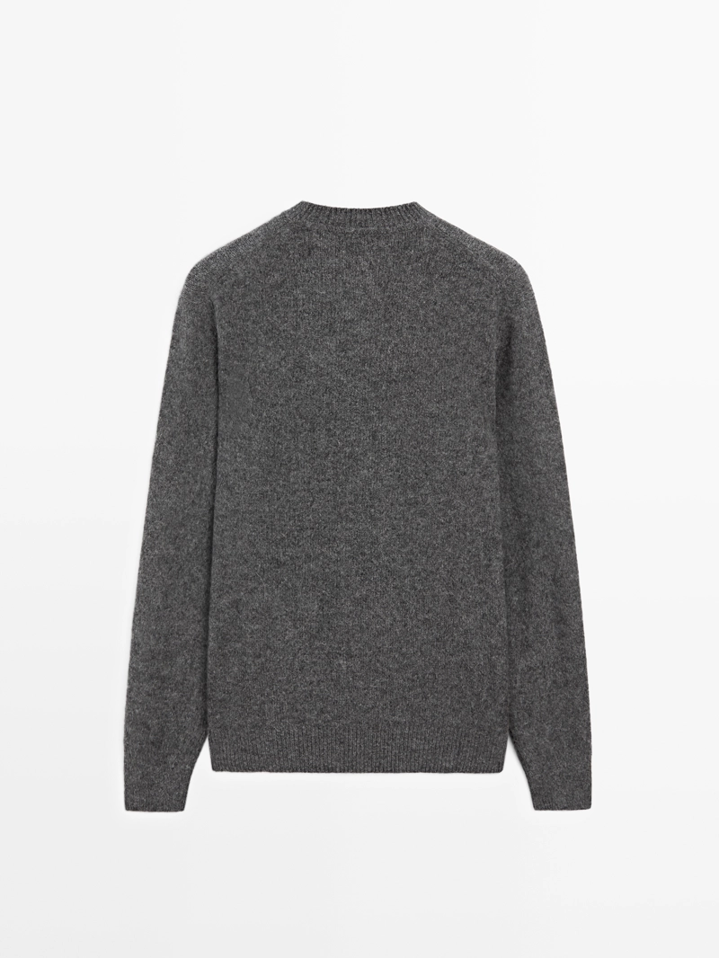 Джемпер из хлопка и шерсти с круглым вырезом