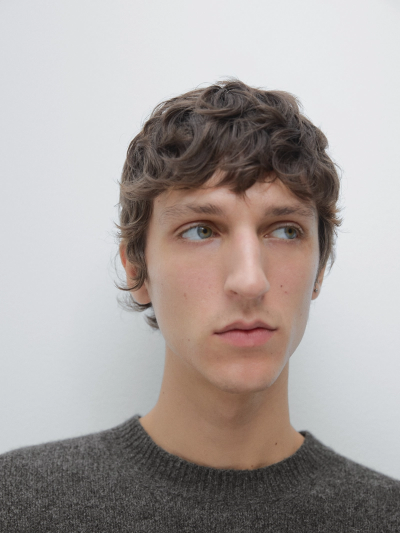 Джемпер из хлопка и шерсти с круглым вырезом