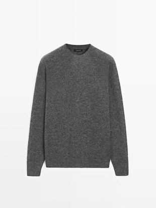 Джемпер из хлопка и шерсти с круглым вырезом- Заказать в России