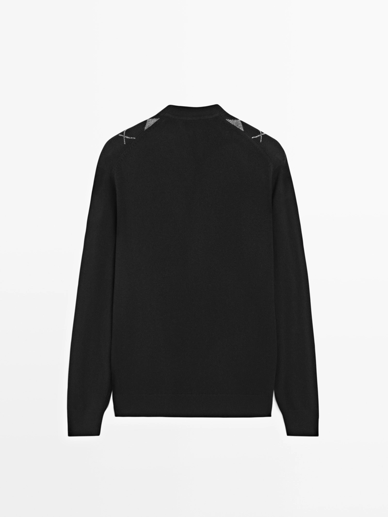 Свитер с узором аргайл из 100% шерсти