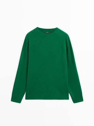 Джемпер круглый вырез из шерстяной смеси- Заказать в России