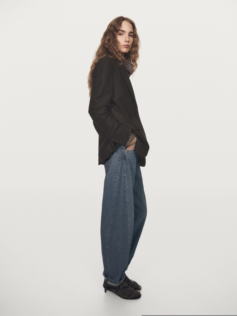 Пиджак из 100% шерсти с лацканами