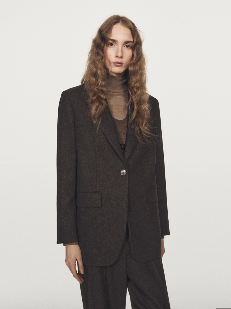 Пиджак из 100% шерсти с лацканами