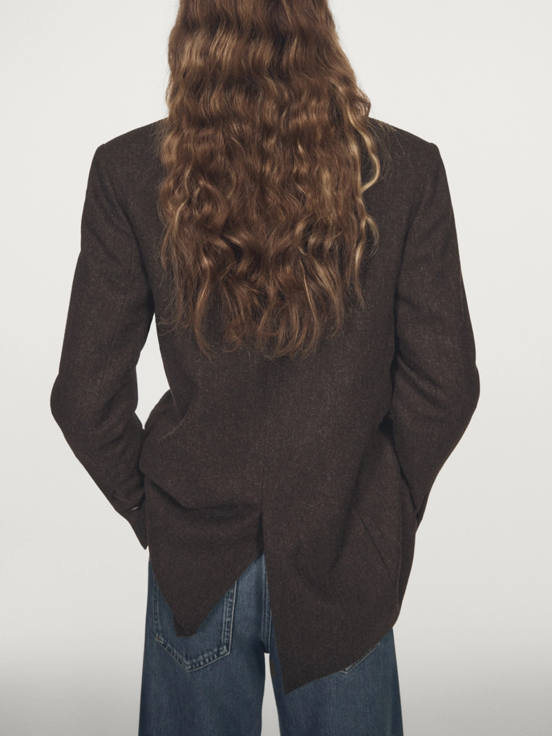 Пиджак из 100% шерсти с лацканами