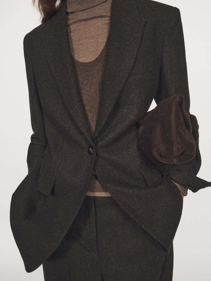 Пиджак из 100% шерсти с лацканами