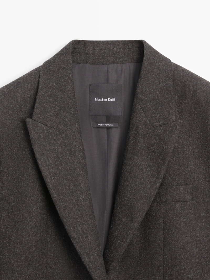 Пиджак из 100% шерсти с лацканами