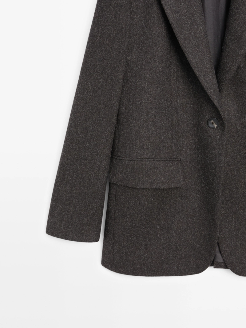 Пиджак из 100% шерсти с лацканами