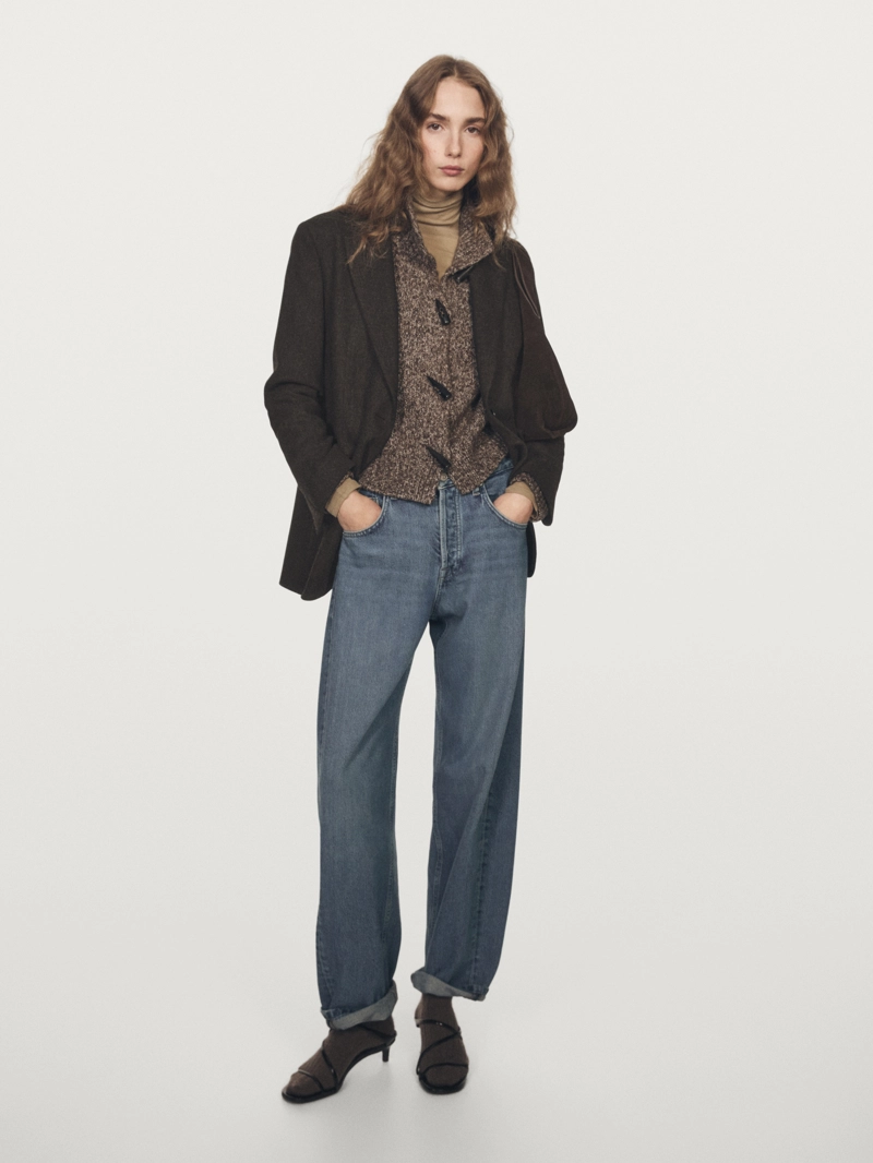 Пиджак из 100% шерсти с лацканами