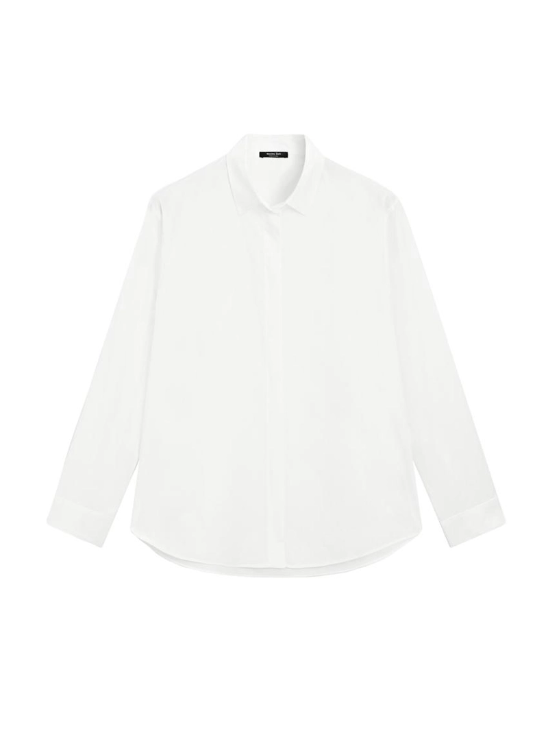Рубашка из поплина с скрытой пуговицей