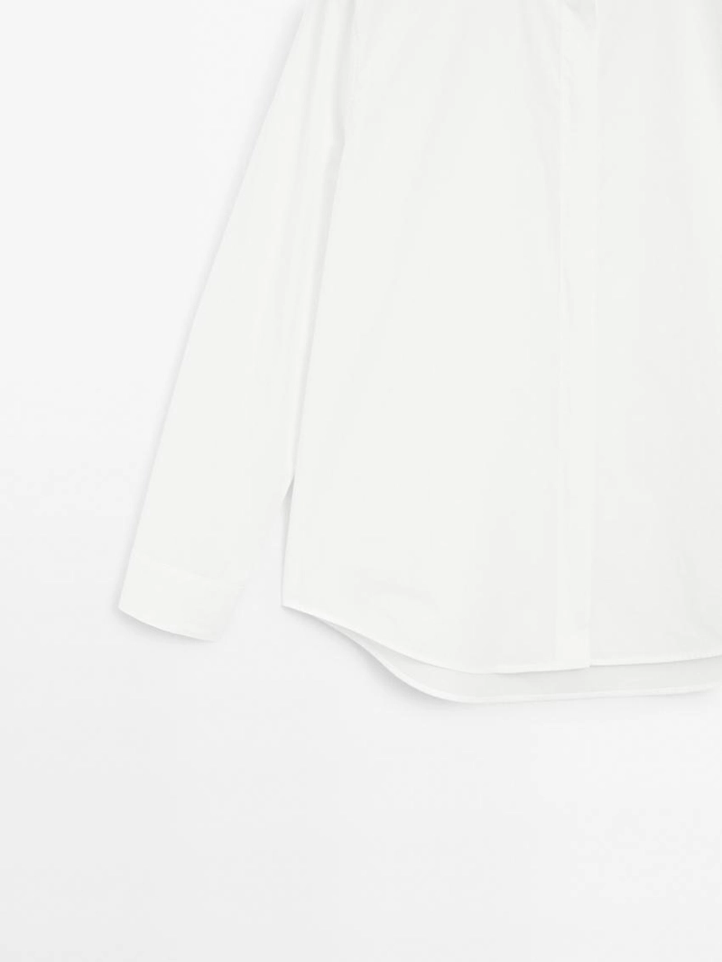 Рубашка из поплина с скрытой пуговицей