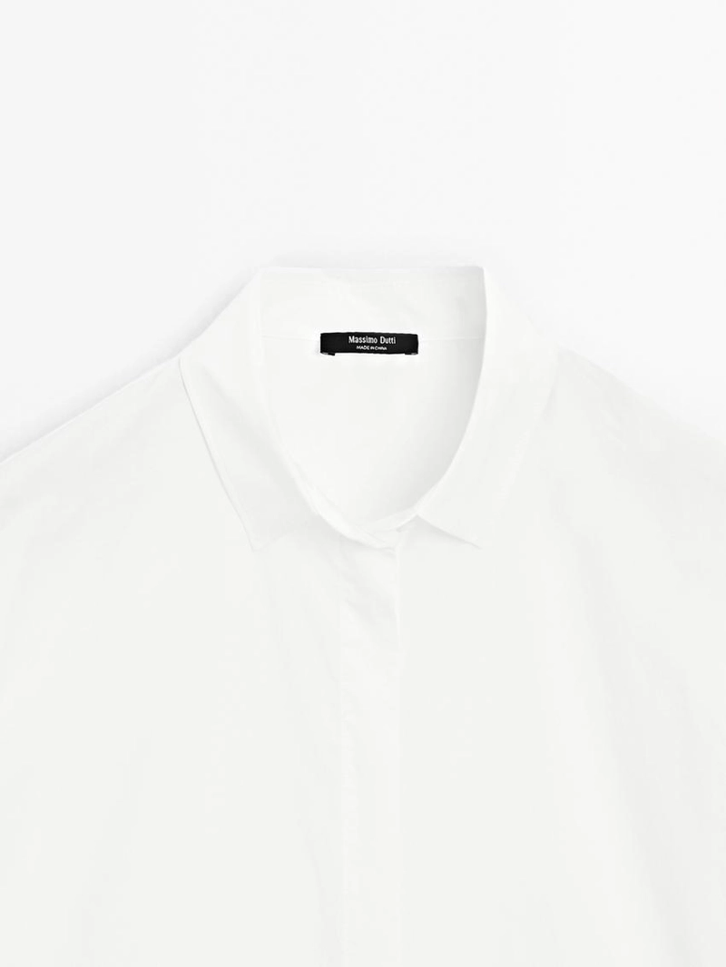 Рубашка из поплина с скрытой пуговицей