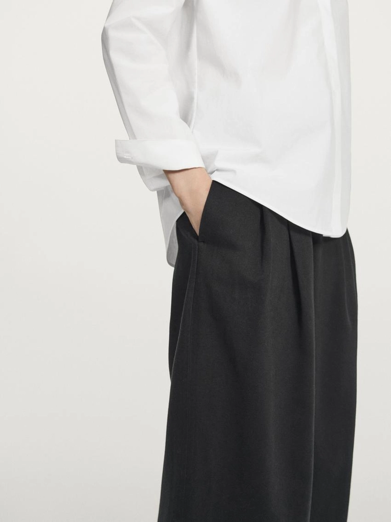 Рубашка из поплина с скрытой пуговицей