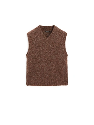 Жилет из меланжевой альпаки и войлока с текстурой- Заказать в России