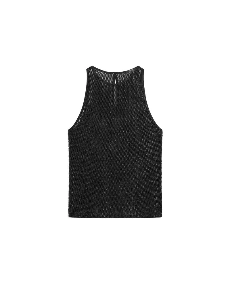 Топ из полупрозрачной ткани с бисером