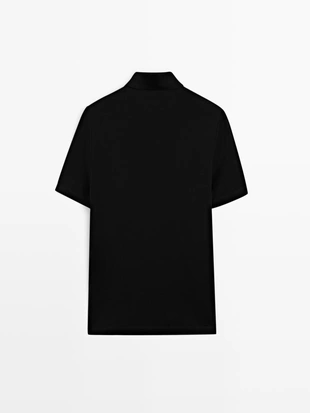 Поло из шерстяной смеси с коротким рукавом- Заказать в России