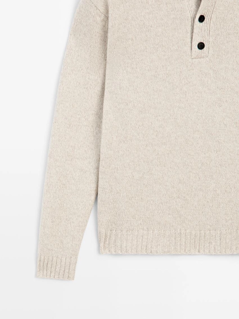 Поло свитер из 100% шерсти