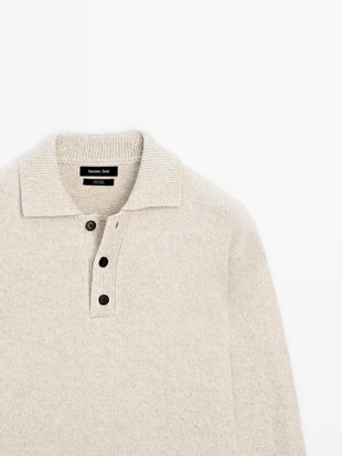 Купить Massimo Dutti Поло свитер из 100% шерсти