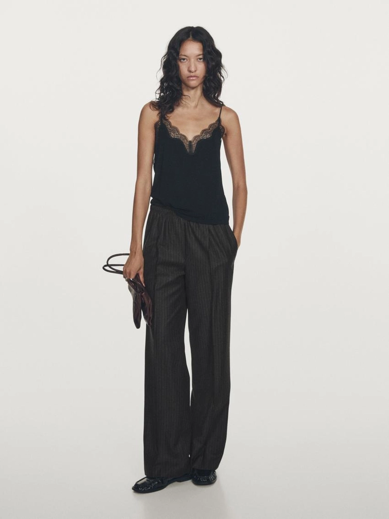 Брюки с рельефными полосками darted