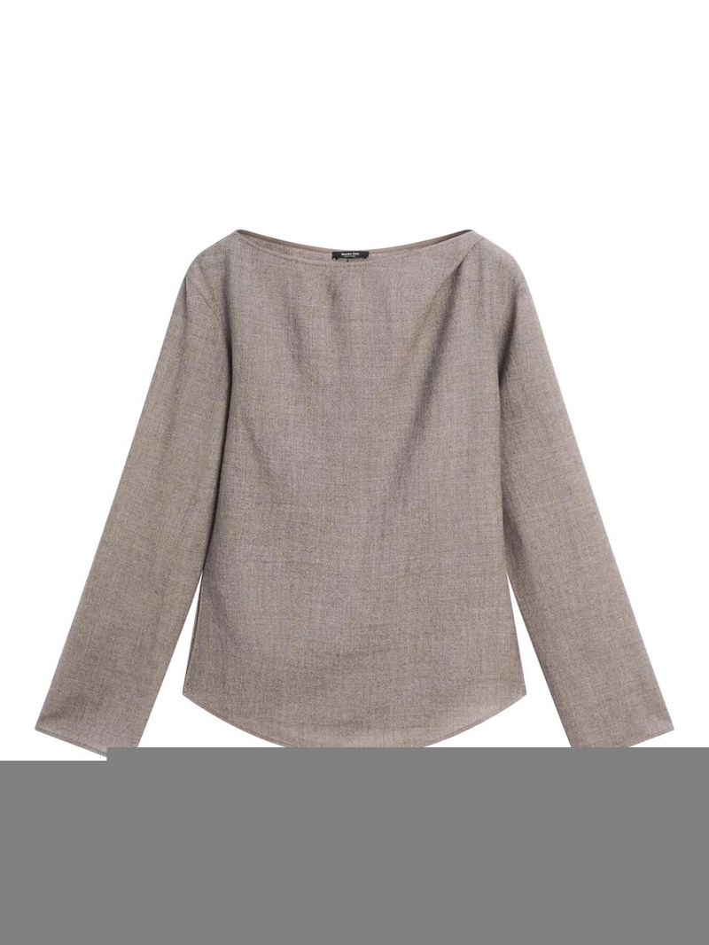 Блуза с лодочным вырезом и фактурой из войлока