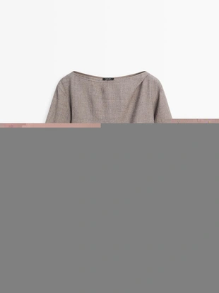 Блуза с лодочным вырезом и фактурой из войлока- Заказать в России