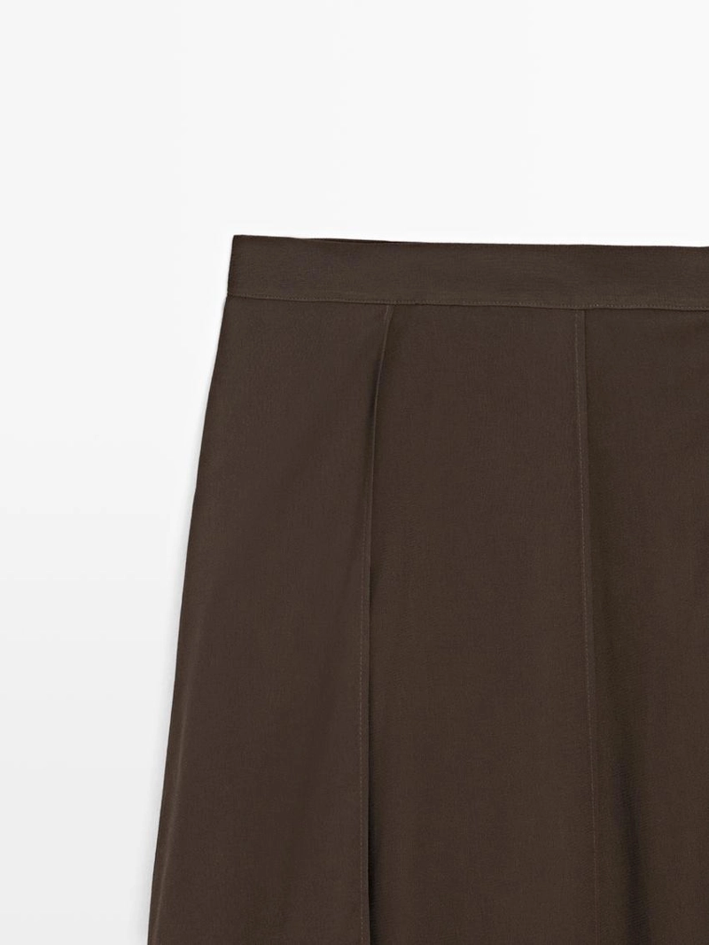 Юбка миди со шлейфом и оборками