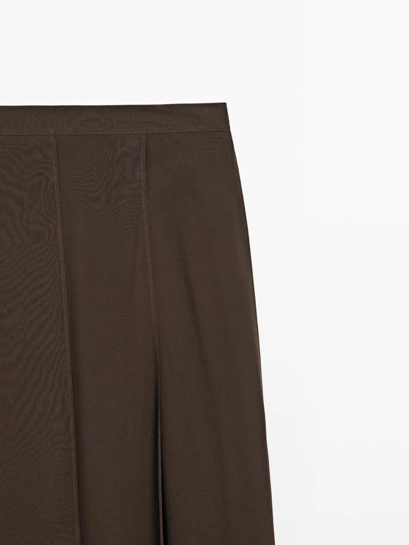 Юбка миди со шлейфом и оборками