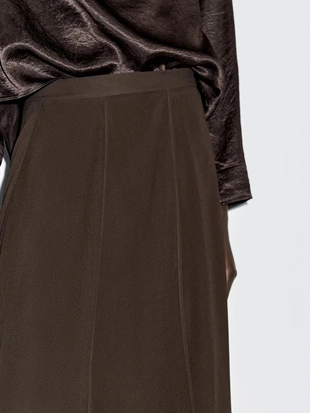 Юбка миди со шлейфом и оборками- Заказать в России