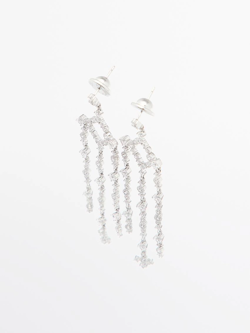 Серьги каплевидной формы с кристаллами