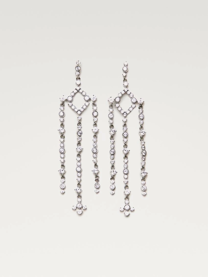 Серьги каплевидной формы с кристаллами