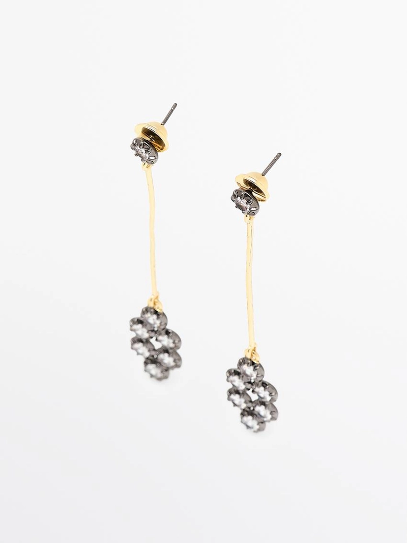 Серьги с античными стразами