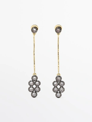 Серьги с античными стразами- Заказать в России