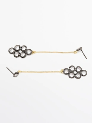 Серьги с античными стразами- Заказать в России