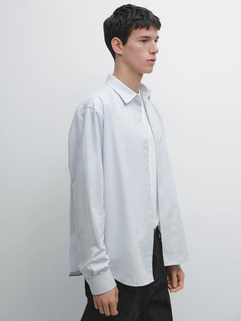 Рубашка с приталенным кроем в полоску