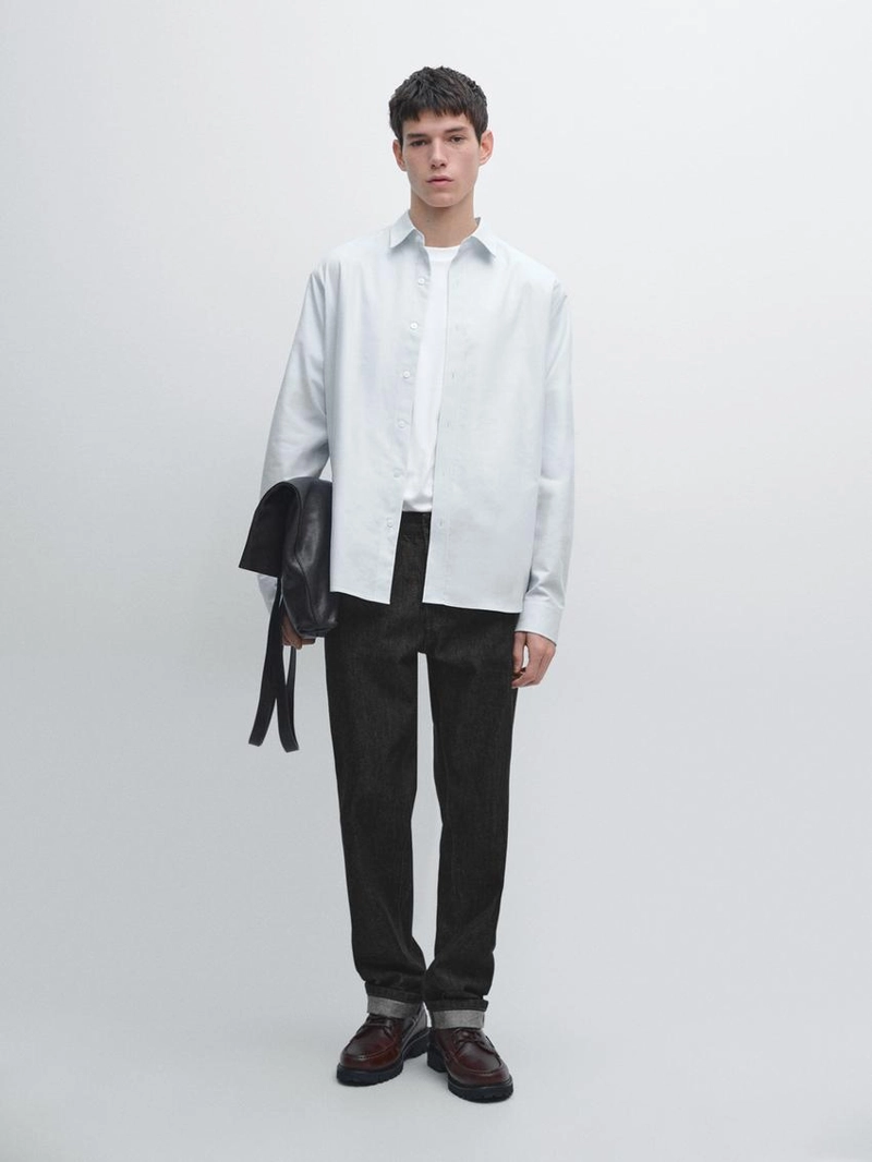 Рубашка с приталенным кроем в полоску