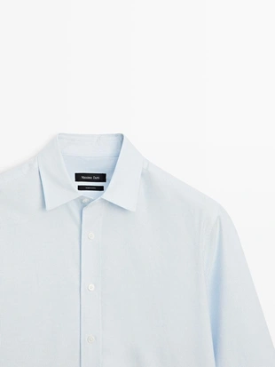 Рубашка с приталенным кроем в полоску- Заказать в России