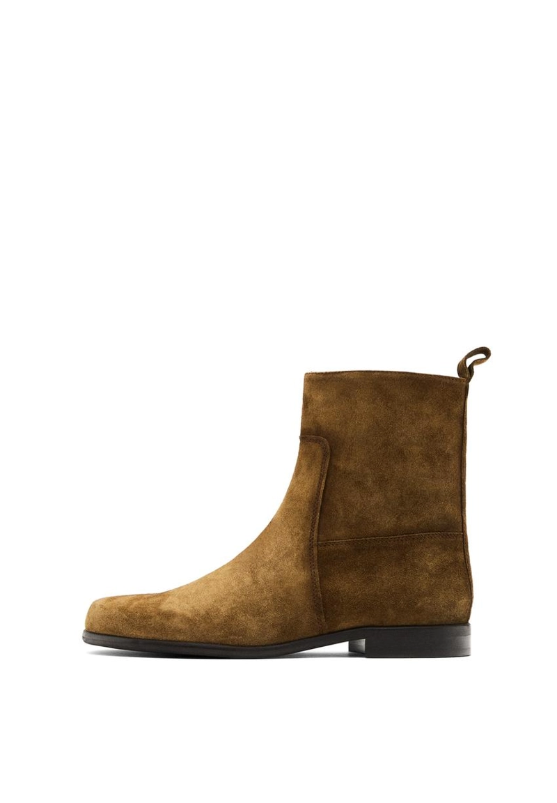 Полусапоги из щетинистой разделочной кожи