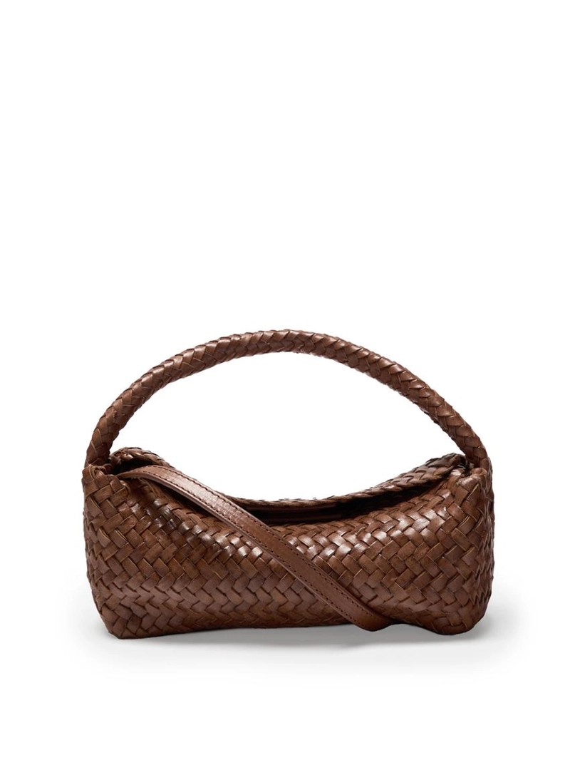 Женская сумка через плечо из плетеной наппы