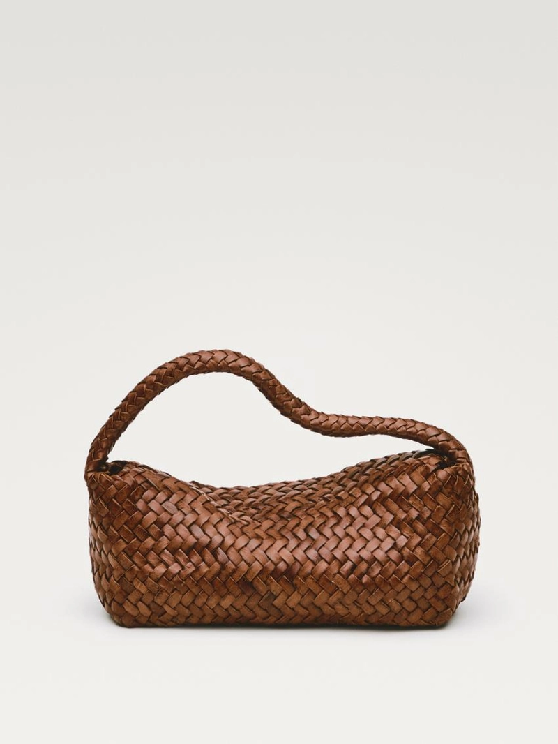 Женская сумка через плечо из плетеной наппы