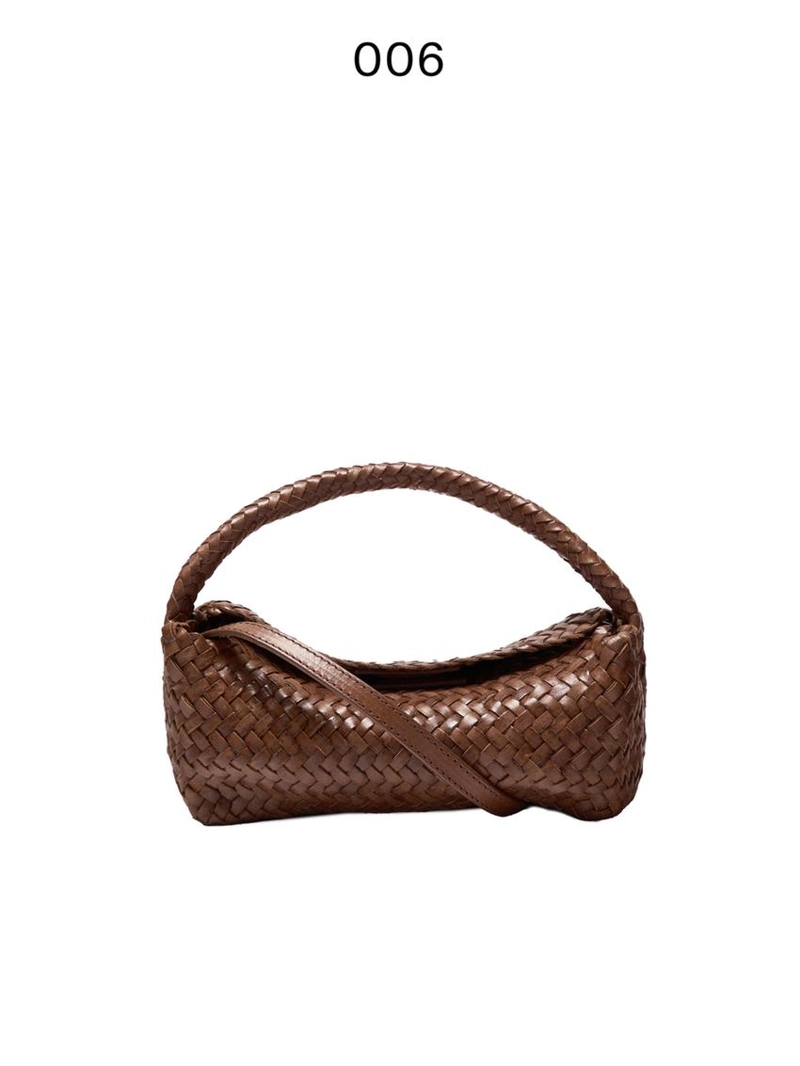 Женская сумка через плечо из плетеной наппы