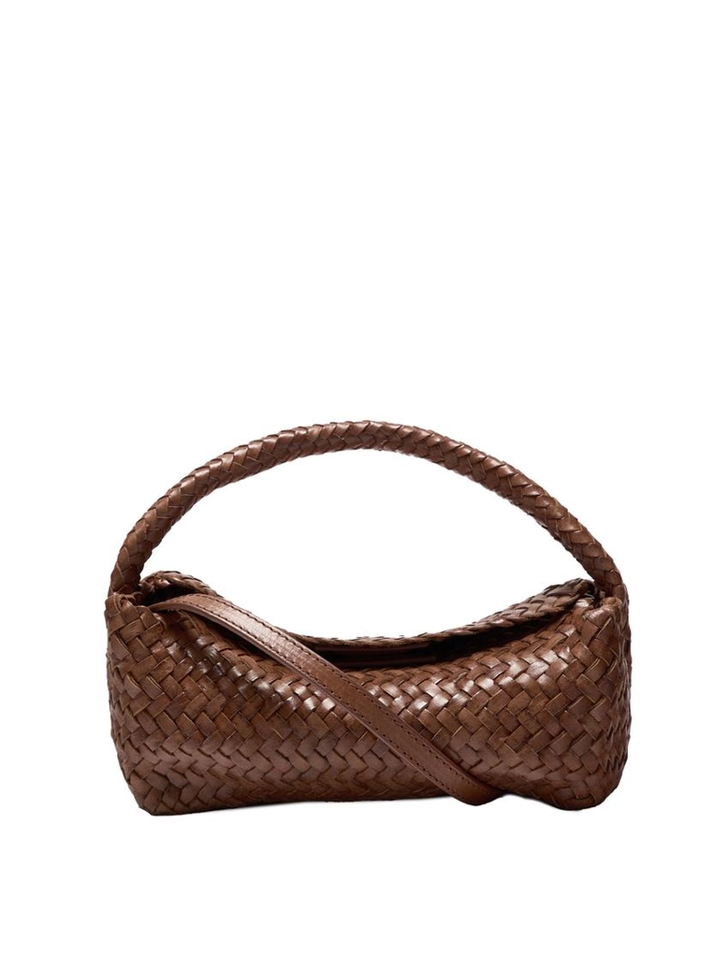 Женская сумка через плечо из плетеной наппы