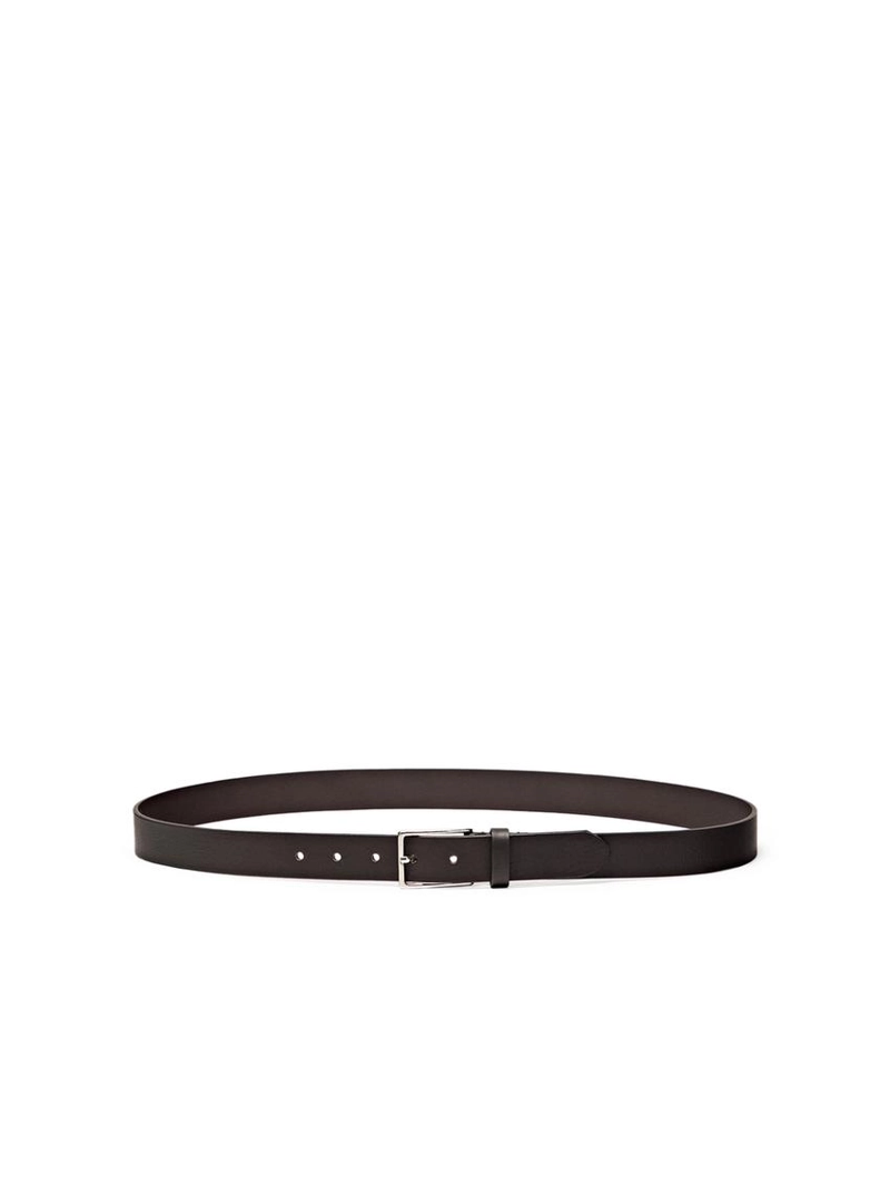 Кожаный пояс из натуральной кожи с прямоугольной пряжкой