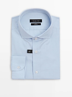 Рубашка из 100% хлопка в полоску SLIM FIT- Заказать в России