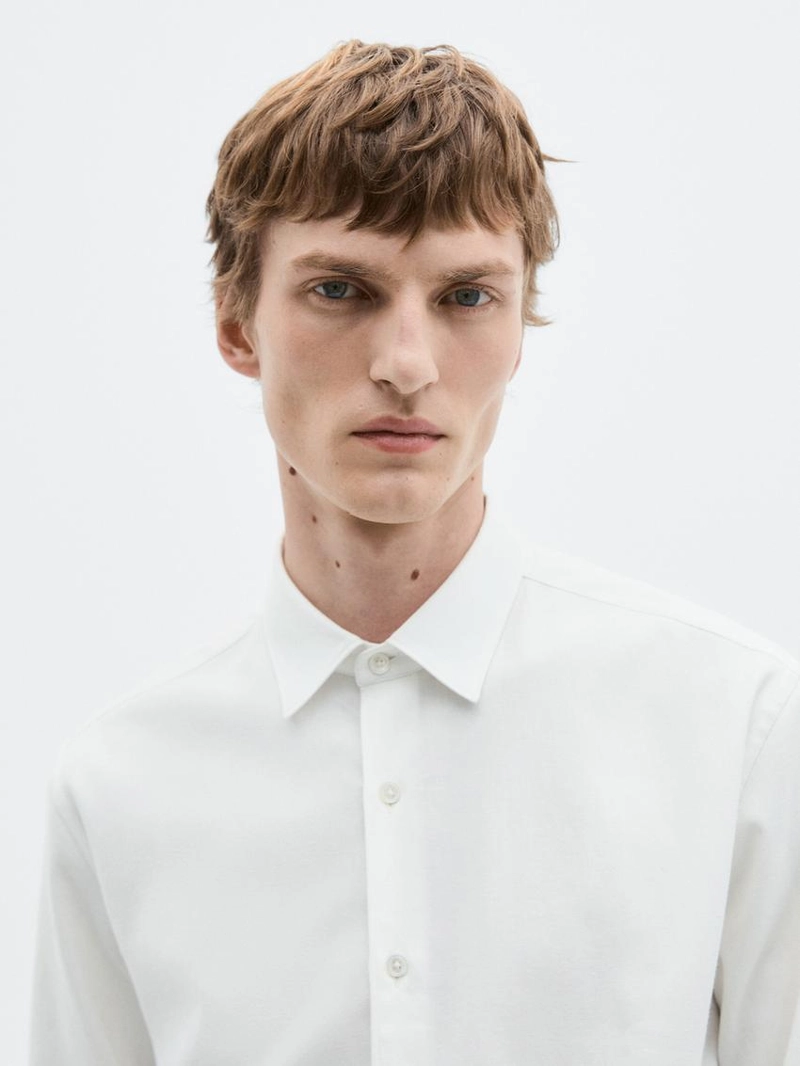 Рубашка из хлопкового смесового материала regular fit - limited